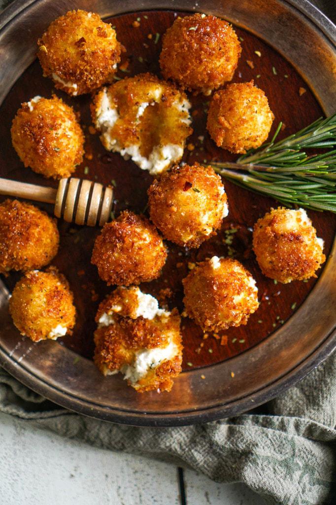 Fried Goat Cheese with Tarragon and Honey