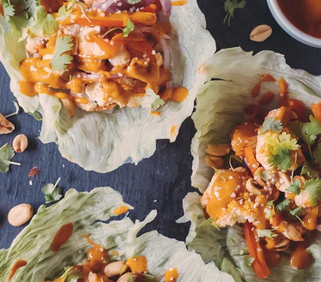 Asian Cauliflower Lettuce Wraps